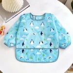 Bibs Cute Colorful Cartoon Waterproof Bib Infant Eating Children Drawing Long Sleeve Apron Self Feeding 0-3 Years - Image 4