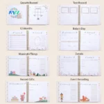 A42Z-Memory Book Scrapbook Photo Album Pregnancy Diary Cute Animal Keepsake Record Growth Journal Hand Account