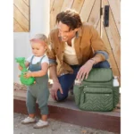 Hop Diaper Bag Backpack Forma, MultiFunction Travel Bag with Changing Pad amp Stroller Attachment, Sage - Image 5