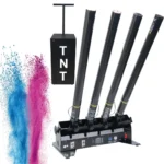 Gender Reveal Boy or Girl Electronic Spray Confetti Powder Cannon Four Tubes Remote Control Gender Reveal Outdoor Wedding Party