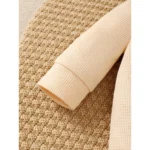 0-6 Months Newborn Boy 2PCS Clothing Set Long Sleeved Solid Color Jumpsuit with Hat Fashion Simple Style Infant Soft Wear - Image 5